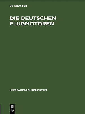 cover image of Die deutschen Flugmotoren